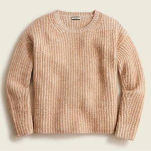 NWT- J CREW- Cashmere plaited relaxed crewneck sweater